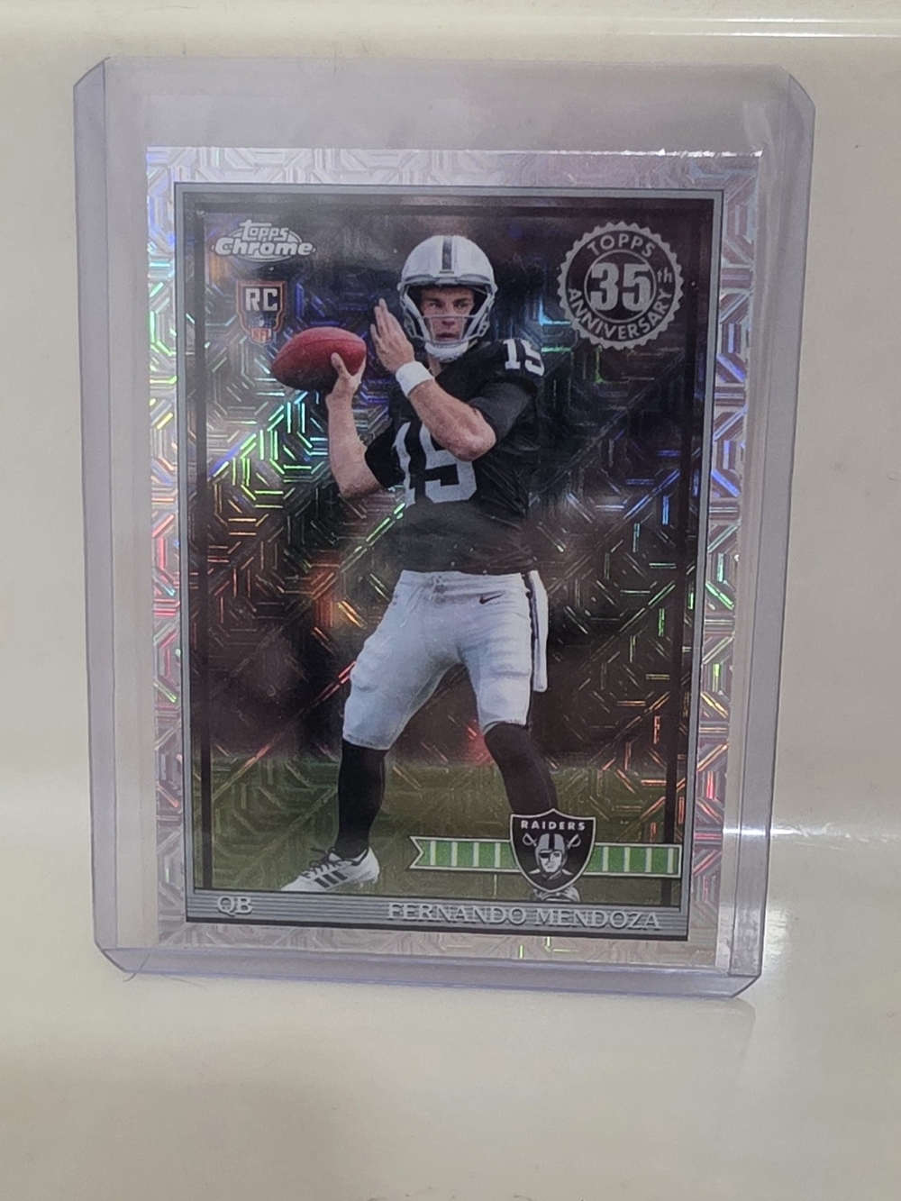 2026 Topps Football Fernando Mendoza Chrome Mojo Refractor Rookie Card RAIDERS